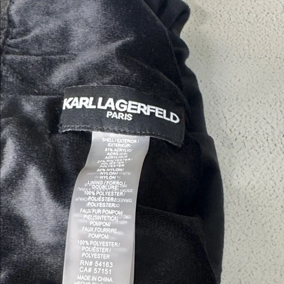 Karl Lagerfeld Monochrome Striped Beanie - Picture 3 of 3